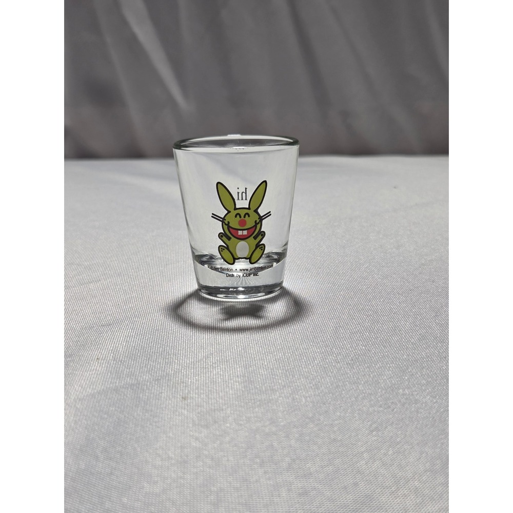 Jim Benton Its Happy Bunny Hi Loser Shot Glass Vintage ICUP Green Rabbit Barware